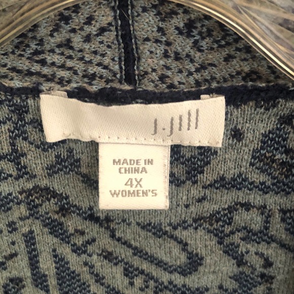 J. Jill Blue and Cream Patterned Cardigan - Picture 8 of 10